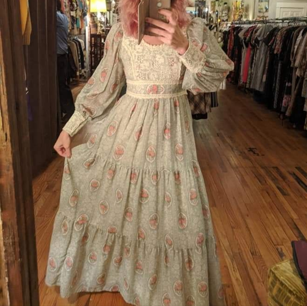 Gunne sax STYLE dress, 1970s 70s boho vintage small
